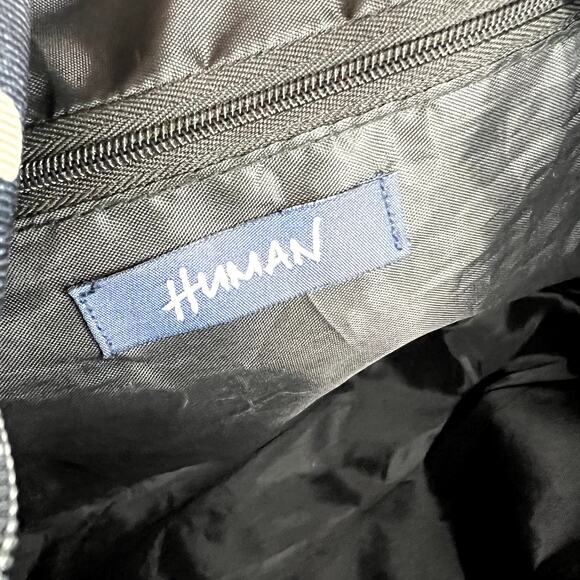 Human Crossbody Bag Women Navy Polka Dot Shoulder Adjustable Strap Zipper Tote - Picture 3 of 10